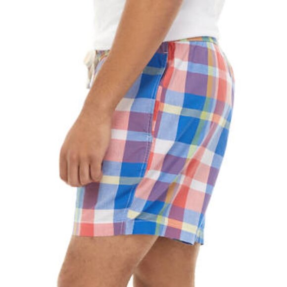 Men's size large drawstring shorts, Madras plaid, 5.5" inseam - Picture 6 of 6